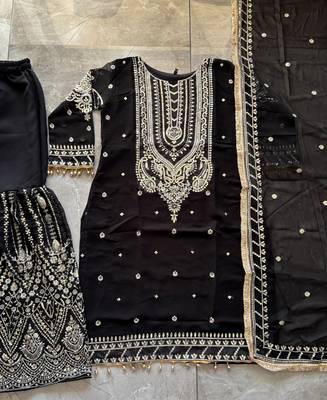 black georgette sharara suit for women 3
