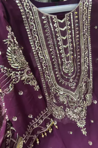  purple georgette sharara suit for women