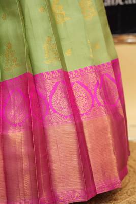 Beautiful South Indian Style Semi-Stitched Half Saree with Embroidered Blouse and Rangoli Dupatta for Women 2