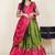 Beautiful South Indian Style Semi-Stitched Half Saree with Embroidered Blouse and Rangoli Dupatta for Women