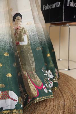Beautiful South Indian Style ed Half Saree with Embroidered Blouse and Rangoli Dupatta for Women 4