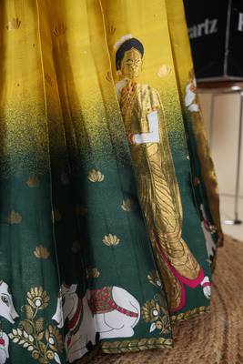 Beautiful South Indian Style ed Half Saree with Embroidered Blouse and Rangoli Dupatta for Women 4