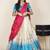 Beautiful South Indian Style Semi-Stitched Half Saree with Embroidered Blouse and Rangoli Dupatta for Women