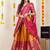 Beautiful South Indian Style Semi-Stitched Half Saree with Embroidered Blouse and Rangoli Dupatta for Women