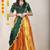 Beautiful South Indian Style Semi-Stitched Half Saree with Embroidered Blouse and Rangoli Dupatta for Women