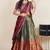 Beautiful South Indian Style Semi-Stitched Half Saree with Embroidered Blouse and Rangoli Dupatta for Women