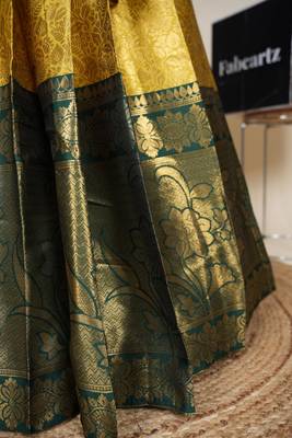 Beautiful South Indian Style ed Half Saree with Embroidered Blouse and Rangoli Dupatta for Women 4