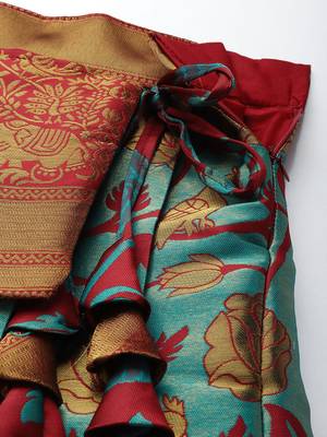 Beautiful South Indian Style Semi-Stitched Half Saree with Embroidered Blouse and Rangoli Dupatta for Women 4