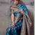 teal luxury makhmal satin silk saree with authentic meenakari work & rich pallu – mirraw