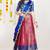 Beautiful South Indian Style Semi-Stitched Half Saree with Embroidered Blouse and Rangoli Dupatta for Women