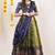 Beautiful South Indian Style Semi-Stitched Half Saree with Embroidered Blouse and Rangoli Dupatta for Women