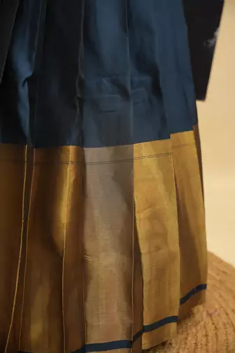 Beautiful South Indian Style Semi-Stitched Half Saree with Blouse and Rangoli Dupatta for Women