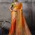 orange luxury makhmal satin silk saree with authentic meenakari work & rich pallu – mirraw