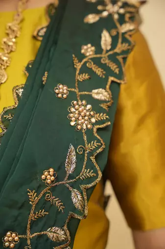 Beautiful South Indian Style Semi-Stitched Half Saree with Blouse and Rangoli Dupatta for Women