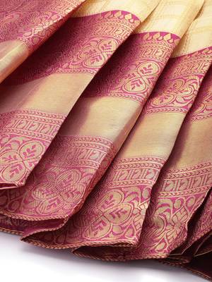Beautiful South Indian Style Semi-Stitched Half Saree with Blouse and Rangoli Dupatta for Women 4