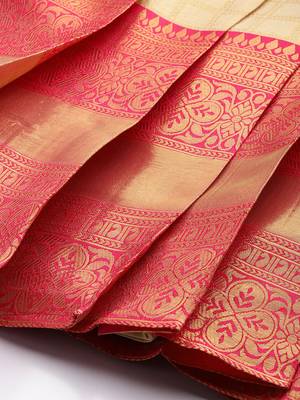 Beautiful South Indian Style Semi-Stitched Half Saree with Blouse and Rangoli Dupatta for Women 4