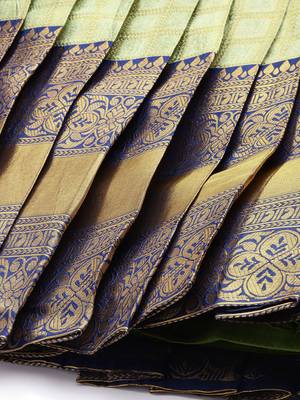 Beautiful South Indian Style Semi-Stitched Half Saree with Blouse and Rangoli Dupatta for Women 3