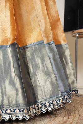 Beautiful South Indian Style Semi-Stitched Half Saree with Blouse and Rangoli Dupatta for Women 4