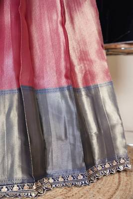 Beautiful South Indian Style Semi-Stitched Half Saree with Blouse and Rangoli Dupatta for Women 4