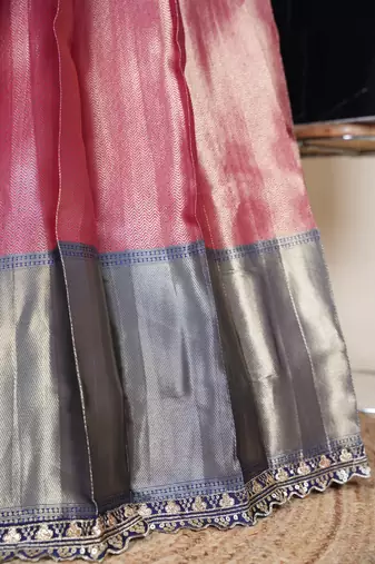 Beautiful South Indian Style Semi-Stitched Half Saree with Blouse and Rangoli Dupatta for Women