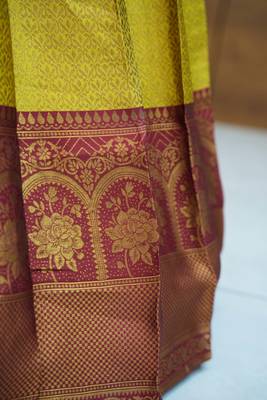 Beautiful South Indian Style ed Half Saree with Blouse and Rangoli Dupatta for Women 4