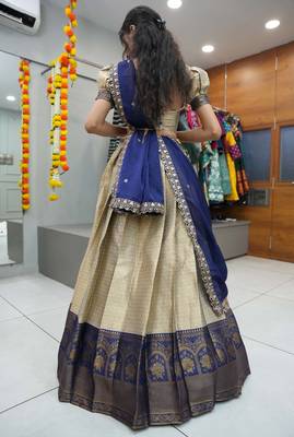 Beautiful South Indian Style ed Half Saree with Blouse and Rangoli Dupatta for Women 3