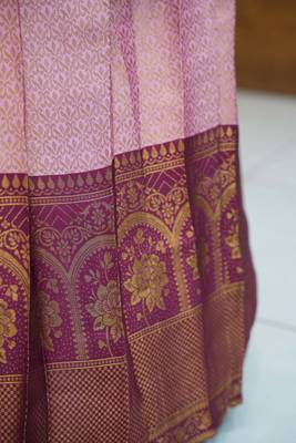 Beautiful South Indian Style ed Half Saree with Blouse and Rangoli Dupatta for Women 4
