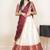 Beautiful South Indian Style Semi-Stitched Half Saree with Blouse and Rangoli Dupatta for Women