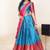 Beautiful South Indian Style Semi-Stitched Half Saree with Blouse and Rangoli Dupatta for Women