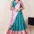 Beautiful South Indian Style Semi-Stitched Half Saree with Blouse and Rangoli Dupatta for Women