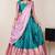 Beautiful South Indian Style Semi-Stitched Half Saree with Blouse and Rangoli Dupatta for Women