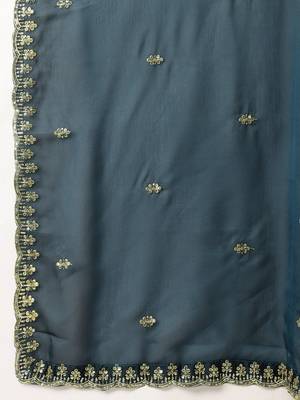 Beautiful South Indian Style Semi-Stitched Half Saree with Blouse and Rangoli Dupatta for Women 4