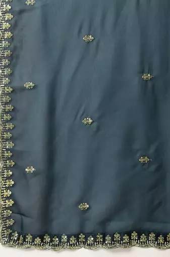 Beautiful South Indian Style Semi-Stitched Half Saree with Blouse and Rangoli Dupatta for Women