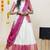 Beautiful South Indian Style Semi-Stitched Half Saree with Blouse and Rangoli Dupatta for Women