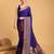 blue silk blend printed saree with blouse