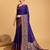 blue silk blend printed saree with blouse