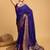 blue silk blend printed saree with blouse