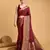 maroon silk blend printed saree with blouse