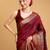 maroon silk blend printed saree with blouse