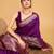 purple silk blend printed saree with blouse