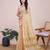 cream chanderi printed saree with blouse