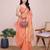 peach chanderi printed saree with blouse