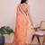 peach chanderi printed saree with blouse