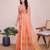 peach chanderi printed saree with blouse
