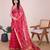 rani pink chanderi printed saree with blouse