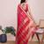 rani pink chanderi printed saree with blouse