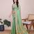 sea green chanderi printed saree with blouse