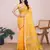 yellow chanderi printed saree with blouse