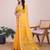 yellow chanderi printed saree with blouse