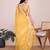 yellow chanderi printed saree with blouse